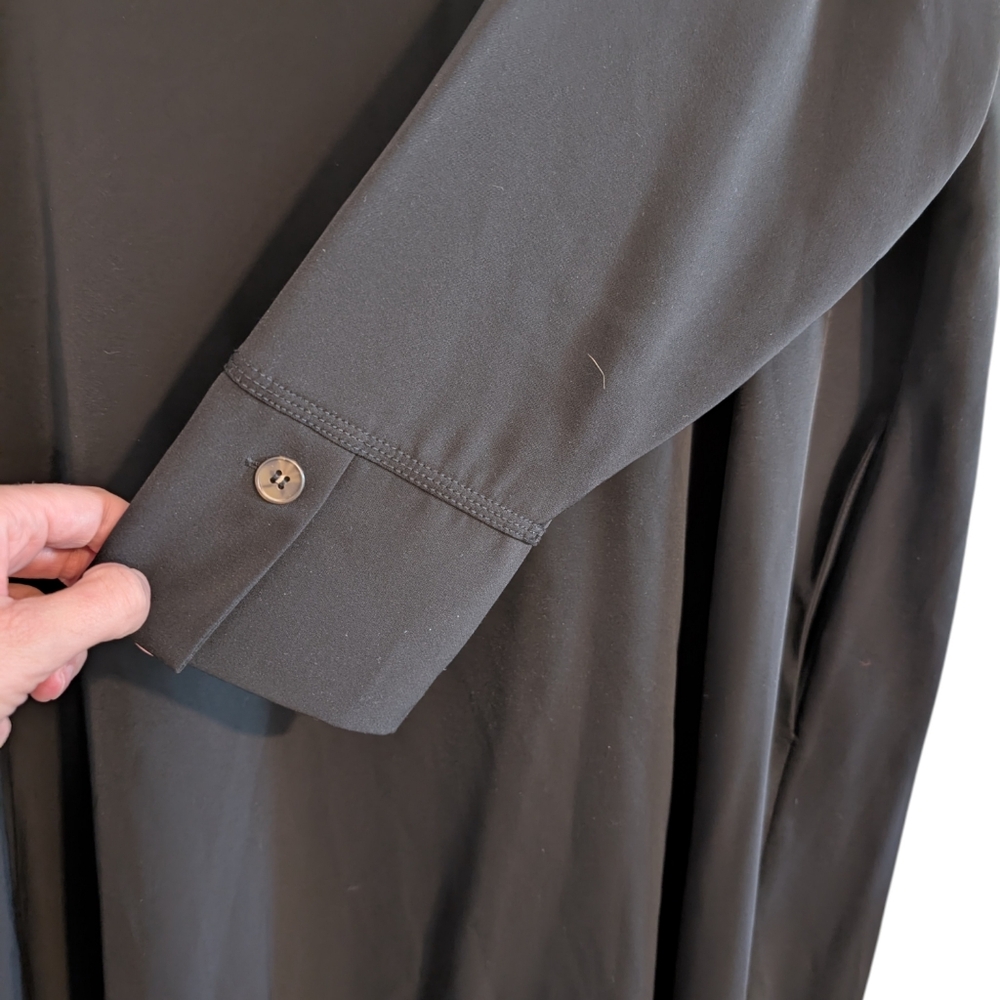 Chicos Long Sleeve Collarless Shirt Dress - Picture 8 of 15